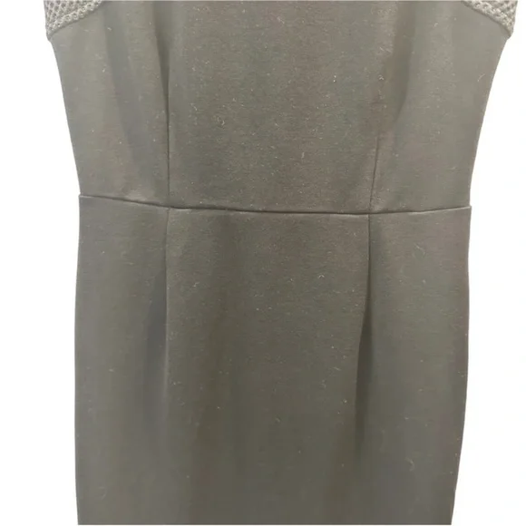 Three Dots Nordstrom little black fitted sheath dress mesh details M like new - Picture 3 of 6